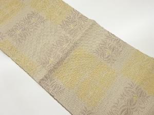 すくい織変わり草葉模様織出し袋帯